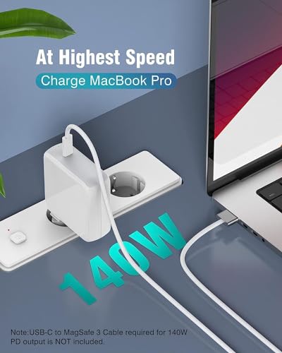 Image of FACTOTECH Replacement 140W Charger for GEN 3 Mac Book Pro 16Inch Model A2485 (2021-2022), A2780(2023), Magg ssafe3 Charger with Cable