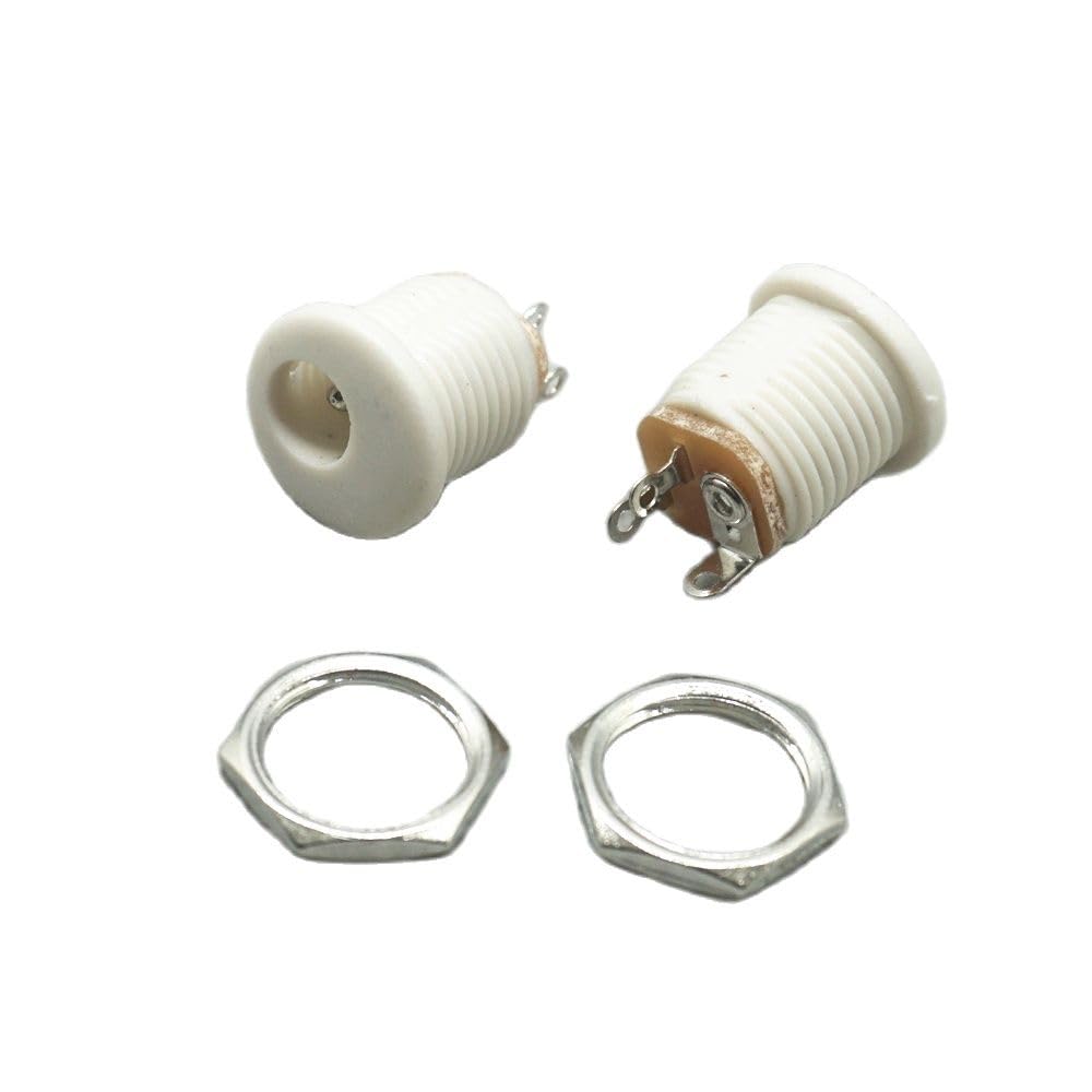 Wiring Connecting Terminals - 100PCS DC-022 White DC Power Socket 5.5-2.1mm DIP 3PINS Panel PCB Mounting with NUT DC022 5.5 * 2.1MM ROHS