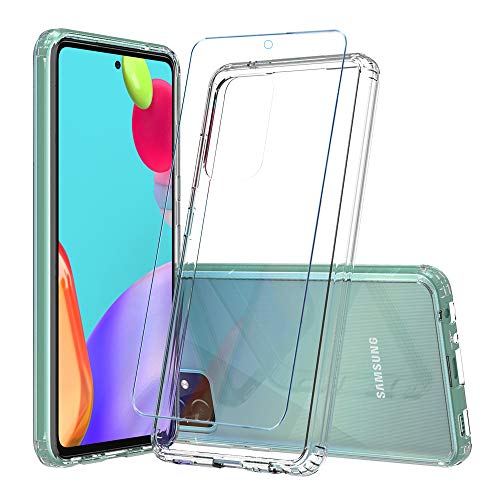 Coverl for Samsung Galaxy A52 5G Case with Tempered Glass Screen Protector,Ultra Slim fit,TPU Bumper,Anti Scratch,Minimalist Phone Case for Samsung Galaxy A52 (Clear)