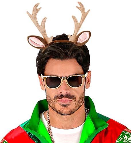W WIDMANN MILANO Party Fashion - Haarreif Rentier, für Erwachsene, Tierkostüm, für Weihnachten, Karneval