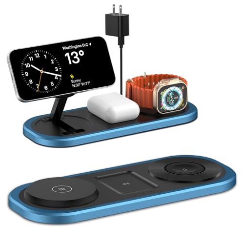 Chargeur Sans Fil 3 en 1 pour iPhone, Station de Charge Pliable pour Magsafe - Photo 8 sur 25