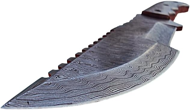 Miniatura 6 de TZ 35 Cuchillo de seguimiento hecho a mano de acero de Damasco Ful Tang de 12 pulgadas, agarre perfecto con mango de damasco horizontal Carry Scout