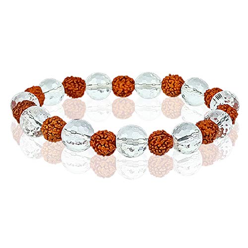 Image of Reiki Crystal Products Certified Natural Crystal Stone Diamond Cut /Faceted 10 mm Beads Bracelet for Men & Women | Reiki Charged Gemstone Jewellery | Multiple Stone Variants Available