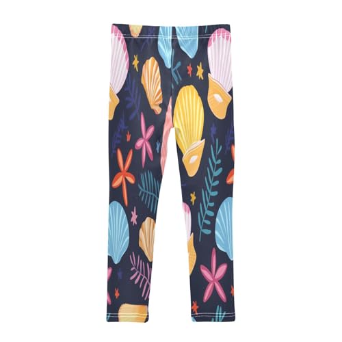 Bolaz Toddler Girls Leggings Printed Yoga Pants Leggings Yellow Blue White Shell for Kids2