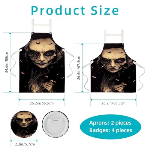 Tablier de cuisine à motif sorcière avec broches d'ajustement x2 - 2