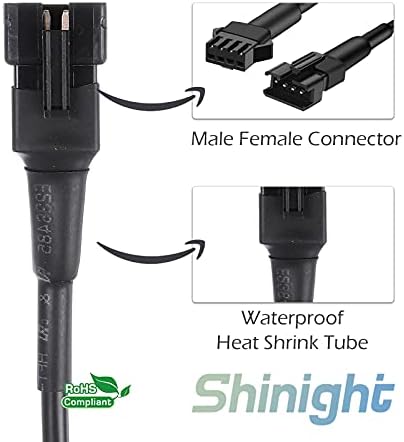 SHINIGHT Rock Light Extension Wire 4 Pin 4 Pcs 47 Inch Waterproof Extension Cord Cable Connector for LED Motorcycle ATV Car Light RGB Multi-Color Neon Strip Underglow Rock Light