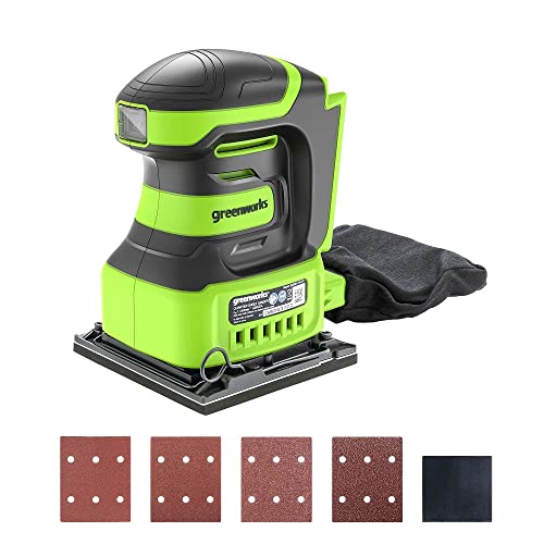 Greenworks G24SS14 Akumulatorowa Szlifierka Oscylacyjna, 11000 obr./min, BEZ Baterii i Ładowarki 24V