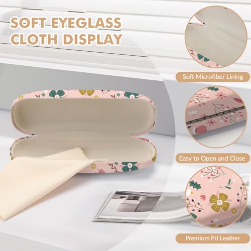 Image of Glasses Case Hard Shell,Portable Protective Eyeglasses Case, Eyeglass Holder Box with Cleaning Cloth, for men women