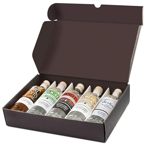Marzadro Geschenkset | Grappa Sortiment 5 mal 0.2l. in hochwertiger Geschenkpackung