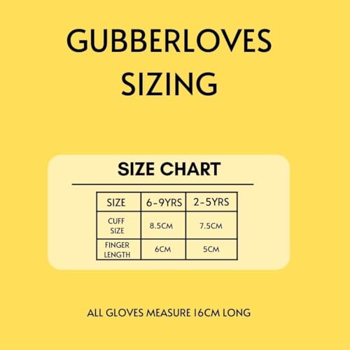GUBBERLOVES Rubber Gloves For Children Gardening & Washing up Designed for Children - Kids Gloves That Fit Properly - (SPLASHES XXS 2-5 Years)