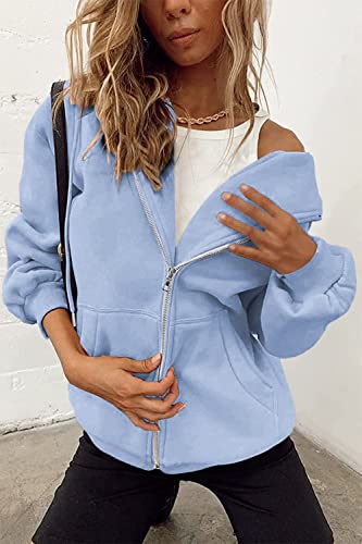 Image of PRETTYGARDEN Women's Fall Zip Up Hoodies Sweatshirts