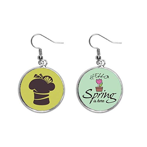 Pendientes silueta negra helado de limón colgante decorativo joya de primavera