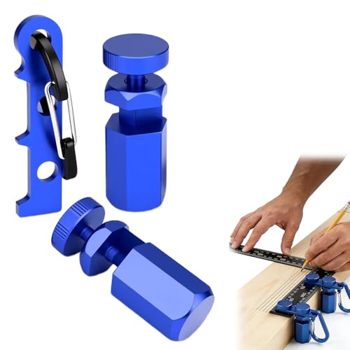Tall Stair Gauges Set for Framing Square with Holder Stair Gauge for Circular Saw Hexagonal Stable Lock and Hook for Carpentry Circular Saw Guide Locks Your Wood at a Perfect 90 for Wood (Blue)