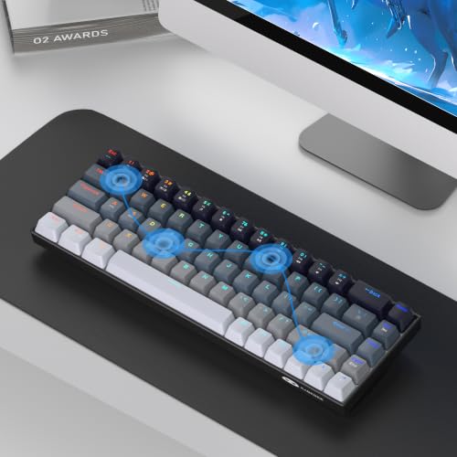 Image of MageGee Portable 60% Mechanical Gaming Keyboard, RGB Backlit Compact 68 Keys Mini Wired Office Keyboard with Red Switches for Laptop PC Mac - Gradient Black