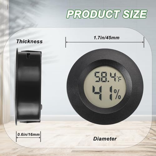 Mini Thermomètre de thermomètre numérique d'humidité 2 Thermomètre de reptile de l'écran d'humidité intérieur/extérieur pour la cellule de jardin de serre Fahrenheit(℉)/ Celsius(℃)