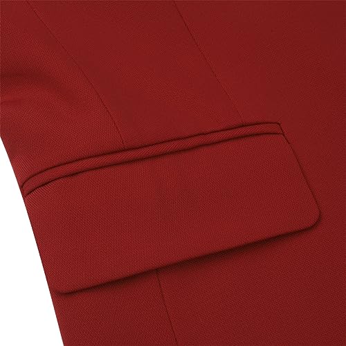 YUNCLOS Womens Long Sleeve Suit Jackets Formal Work Office Blazer Elegant Business Suit Jacket Burgundy - Image 4