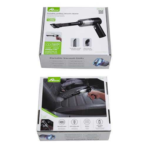 Home Handstaubsauger Akku, Kabellos Mini-Autostaubsauger Staubsauger mit LED Beleuchtung, Nass & Trocken Handsauger, 6000Pa USB Auto-Staubsauger, für Auto, Haus & Tierhaare Reinigung
