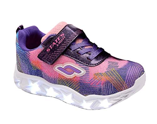 Tênis Feminino Juvenil Cabedal Gliter Fechamento Velcro e Elástico Cor:roxo-Lilás;Tamanho:27