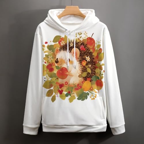 Sweat à capuche hérisson dessin animé pullover unisexe en taille S - 5