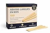 Abaisse-langues en bois – Surface lisse sans échardes – Format adulte – Usage médical, esthétique, DIY et loisirs créatifs (100)