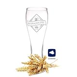 Leonardo Weizenglas mit Gravur - Bierkenner 2.0 - Personalisiert mit Namen & Geburtsjahr - Geschenk für Papa auch als Vatertagsgeschenk 0,5l Bierglas Weizenbierglas als Geburtstagsgeschenk für Männer
