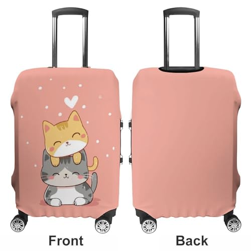 Cute Cartoon Kitten Travel Suitcase Protector Luggage Cover Protective Washable Anti-scratch Baggage Cover3