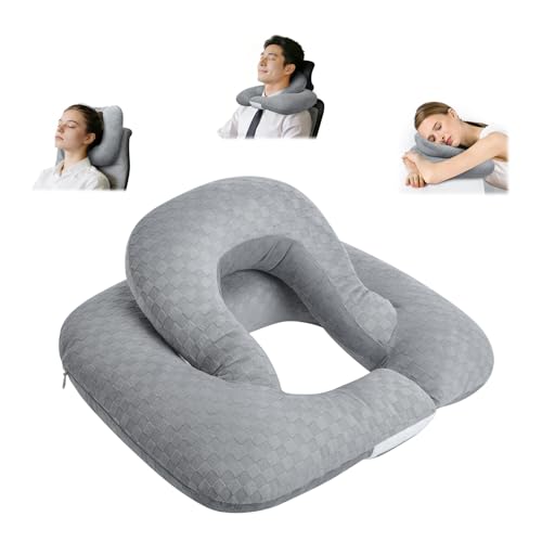 Nockovi 2-Layer Neck Pillow for Office Recliner & Car -Breathable Washable