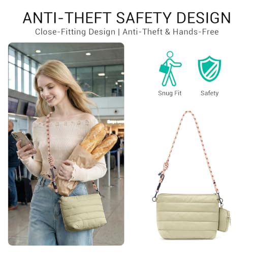 Image of ACUARIO Crossbody Bags for Women - Puffy Tote Bag Purse for Work, Travel, Shoulder Handbag with Small Wallet