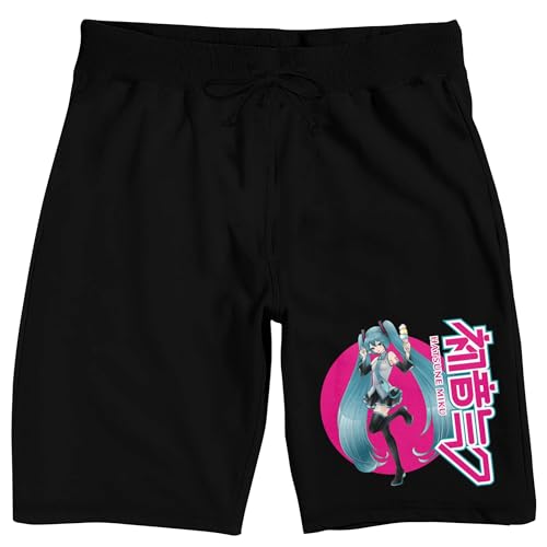 Bioworld Hatsune Miku Character & Type Men's Black Sleep Pajama Shorts