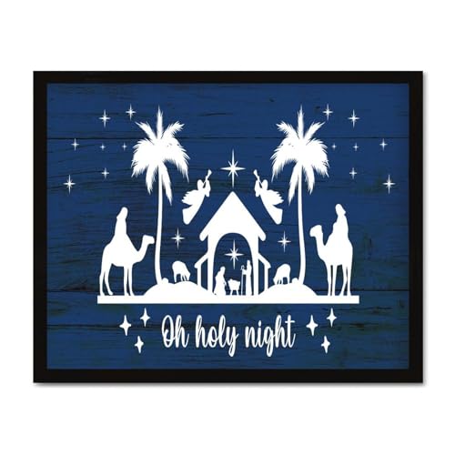 Cadeau 40cm chrétien catholique : plaque en bois vintage de Noël à offrir
