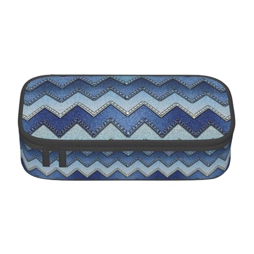 Gradiente Stampa Matita Caso Forniture Scuola Multiuso Cosmetici Sacchetto di Immagazzinaggio Astuccio Organizer denim blu