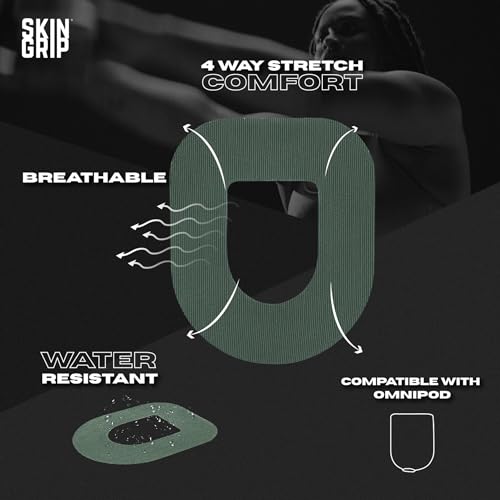 Skin Grip Insulet Omnipod 5 Adhesive Patches Waterproof & Sweatproof (Also Fits Omni pod Dash), Pre-Cut Medical Tape, Ultimate Insulin Pump Protection, Diabetic Sensor Covers, 20-Pack, Basics Pack