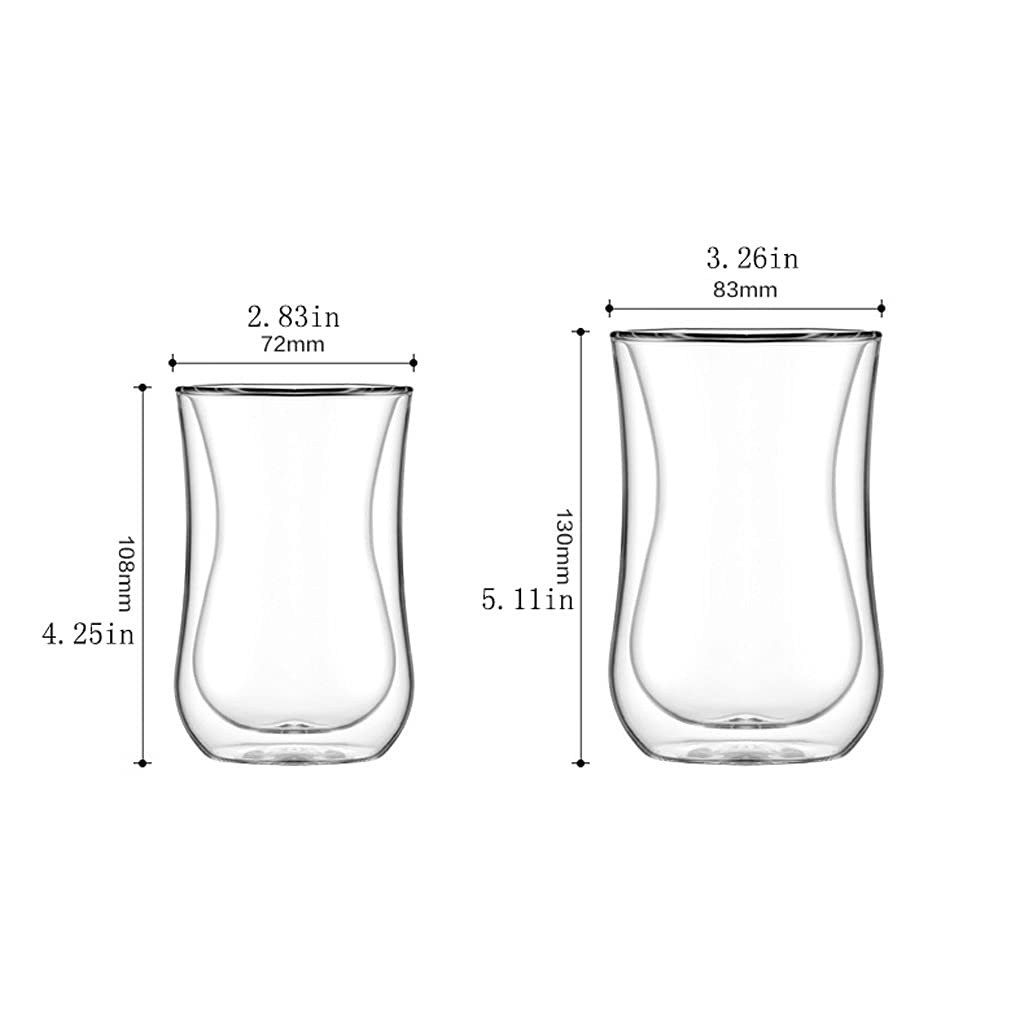 Szklanki Podwójne ściany szklane kubki, Clear Latte Cups, Insulated Glass Coffee Cup, Glassware, Piwo Drinkware, Espresso Szklanki do wody Szklanka barowa (Color : B)