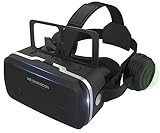 AQCTIM VR Brille 3D VR Brille für Handys,VR Spiele Brille,mit Integrierten Kopfhörern für 4,5-7,2 Smartphones,Weihnachten Geburtstag Geschenke 3D Gaming Brille