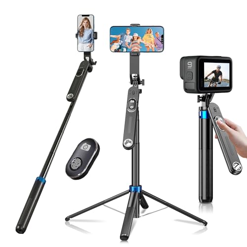 Trépied pour téléphone portable compatible iPhone Android et GoPro de 180cm