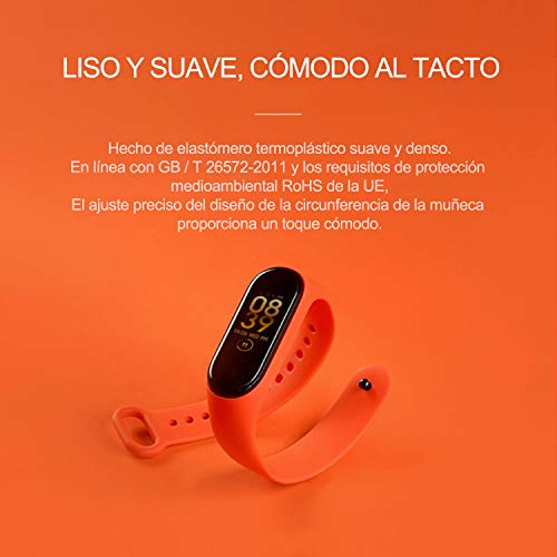 Miniatura 7 de Bangting 5 Pcs Correa Compatible Con Pulseras Xiaomi Mi Band 3 4, Correas Para Fundas Mi Fit Band 4 My Band 3 Inteligente Funda Miband3 Pulsera Reloj Silicona Banda Reemplazo