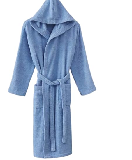 Unisex Bathrobe Collection With kimono collar and 1 Pocket,Half Sleeve Bath Robe Super Soft Light Weight, Highly Absorbent-Perfect for Gym Free Size Pack of 1 (Blue)