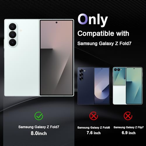 Image of Case for Samsung Galaxy Z Fold 7, Military Grade Drop Protection Clear Phone Case, Yellowing Resistant, Anti-Scratch Hard PC Back, Shockproof Hard Ultra-Thin Protective Cover, Transparent