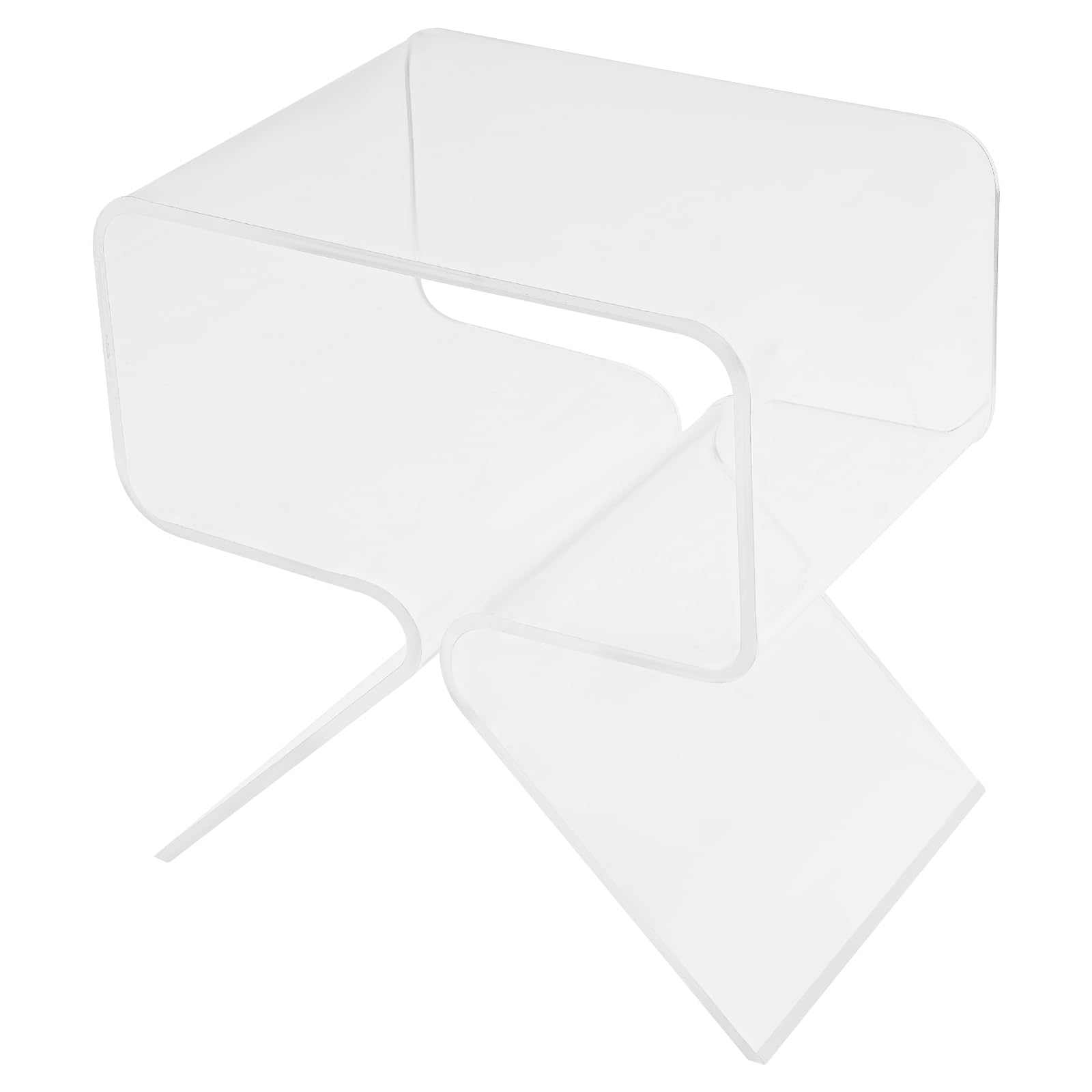 Table d'appoint à 2 étages en acrylique - 40 x 30 x 45 cm - Charge totale : 10 kg - Pieds de support stables - Table en acrylique transparent pour les espaces restreints - Table basse