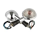 Reckkiiaotu Motorcycle Turn Signals 12V, 2 Wires, Halogen Turn LampBulb for Yamaha V-MAX1200 V-star XVS400 XVS650 XVS1100 Virago Road Star1600 1700 XV1600 XV1700 (Clear)