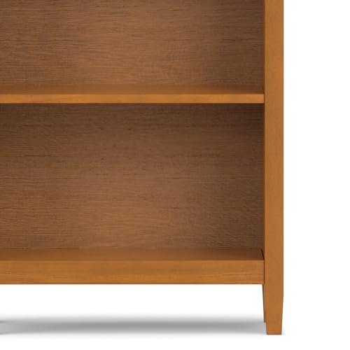 SIMPLIHOME Warm Shaker Bookcase - 72 inch Tall 5-Shelf Solid Wood Bookshelf in Light Golden Brown, Transitional Storage for Living Room, Study Room or Office with Adjustable Shelves and Tapered Legs by SIMPLIHOME - Image 6