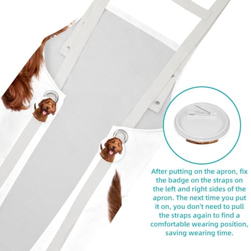 Tablier de cuisine imprimé chiot rouge pour protéger vos vêtements - 5