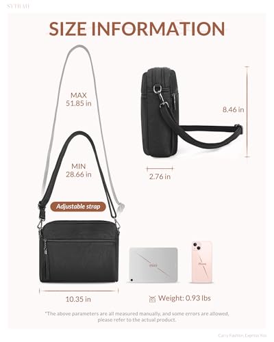 Crossbody Bags for Women, Lightweight Medium Crossbody Purse, Soft Leather Purses for Women Shoulder Handbags with Tassel Pure Black4