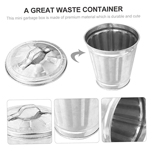 Set 4 botes de basura compactos sin contacto blancos miniatura 4