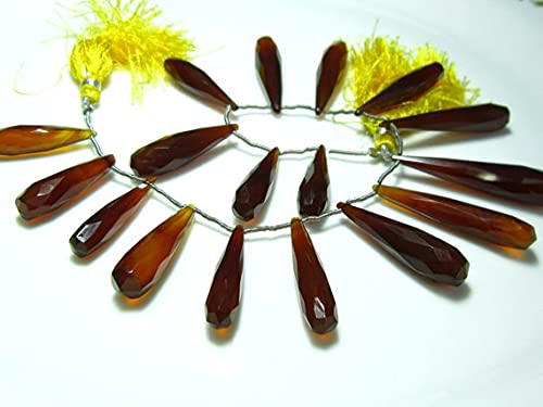 Calcédoine chocolat en longues gouttes pour sublimer vos colliers et sautoirs d'été