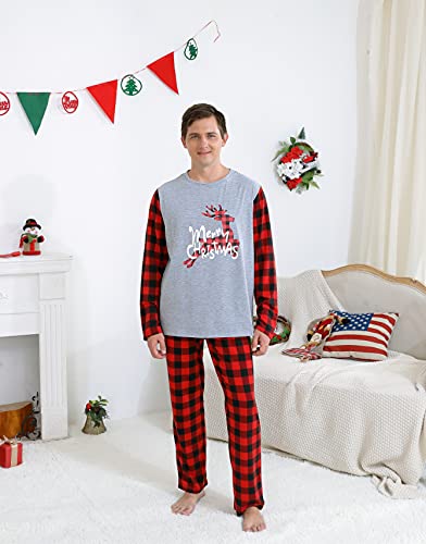 Kerst Bijpassende Familie Pyjama Set Elk Rode Grid Broek Nachtkleding Set Voor Womens Mannen Kid Baby Pet Xmas Vakantie Nachtkleding Kleding Outfits - Afbeelding 3