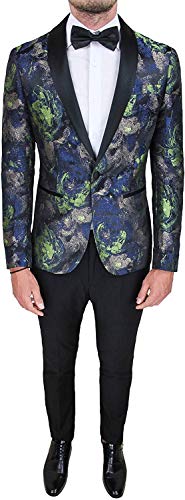 Costume homme complet de cérémonie smoking noir damassé chic Evoga taille 46