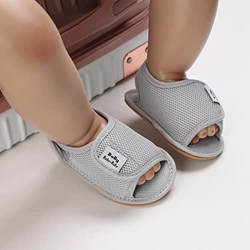 Baby Girls Boys Sandals Infant Toddler Shoes First Walkers Prewalkers Mesh Soft Sole Sneakers Casual (Grey, 4 Infant)4