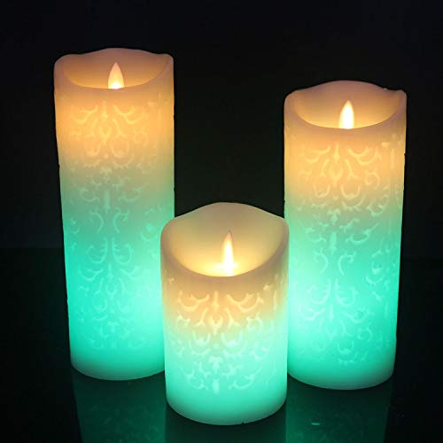 Preisvergleich Produktbild Fostudork Duftkerzen, Farbwechsel Gradient LED Kerzen Fernbedienung Elektronischer Flameless Atem Candle Night Lights Hochzeit Ion, 80x120mm