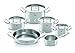 Produktbild Fissler pure-profi collection / Edelstahl-Topfset, 6-teilig, Töpfe mit Metall-Deckel (3 Kochtöpfe, 1 Bratentopf, 1 Stielkasserolle, 1 Servierpfanne) - Induktion